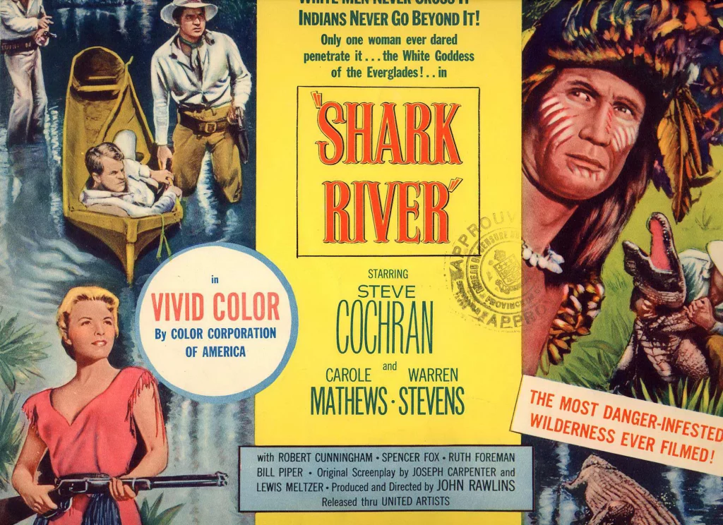 Illustrated "Shark River" movie poster