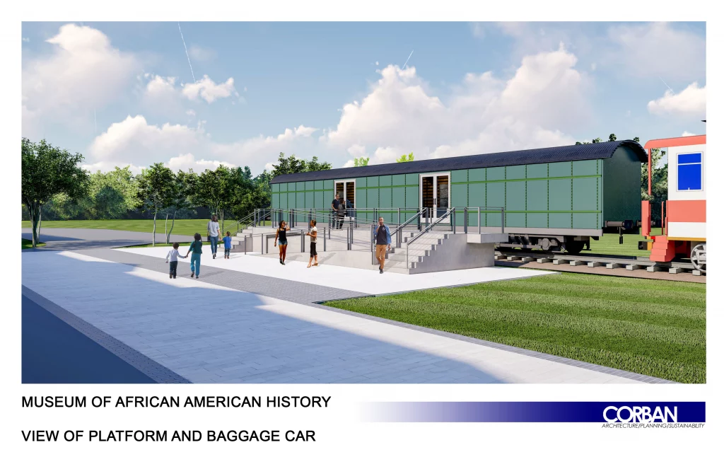 Architectural mock-up of the proposed Black History Baggage Car