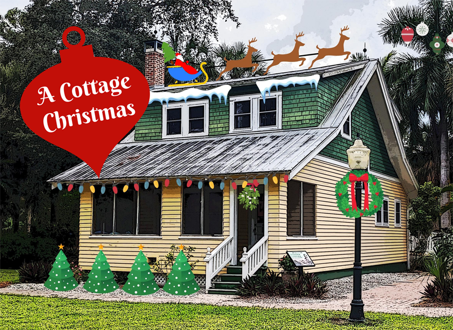 Naples cottage with clip art overlays